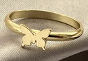 Anillos para pareja mariposa plateada y dorada. Acero inoxidable