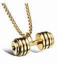 Collar con colgante de pesas grandes color dorado