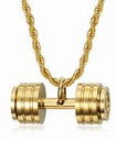 Collar con colgante de pesas grandes color dorado