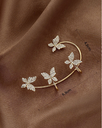 Envoltura de oreja con diamante de imitación con diseño de mariposa  Color:Dorado