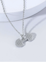 Collar con colgante Barra con pesas  Color:Plateado