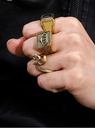 3 piezas de Anillos con diseño geométrico  Color: Amarillo Oro / Acero inoxidable