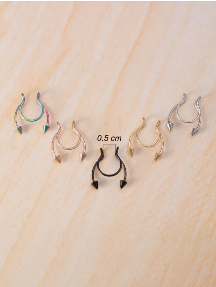 septum presion puntas grande  Color:dorado