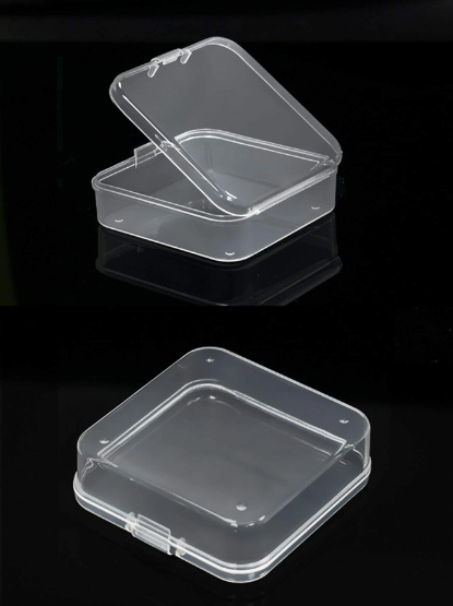 1 pieza caja de almacenamiento de joya transparente Color: transparente