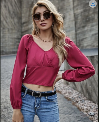Blusa manga larga guinda talla xs