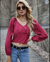 Blusa manga larga guinda talla xs