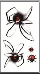 1 pegatina de tatuaje con patrón de araña de Halloween