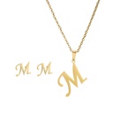 Conjunto de Collar y Aretes de Iniciales en Acero Inoxidable