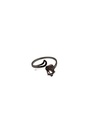 Anillo con buhito, color  plateado de acero inoxidable