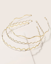 Diadema simple en forma de onda fina, dorado metálico