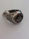 Anillo estilo heráldico masón plateado talla 12