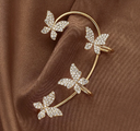 Envoltura de oreja con diamante de imitación con diseño de mariposa  Color:Dorado