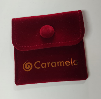 [18682] Bolsa joyero tipo monedero, color guindo. Caramelo