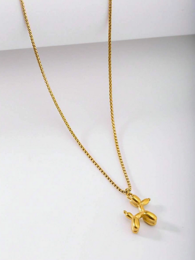 [8206] Collar con perrito de dibujos animados de acero inoxidable