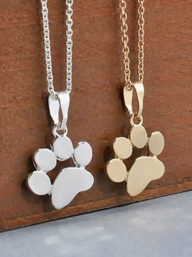 Collar Con Colgante De Huella de Perrito De Acero Inoxidable