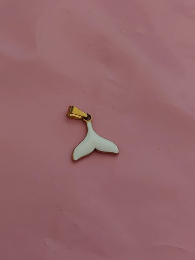 [G8020] Collar con dije cola de sirena blanco